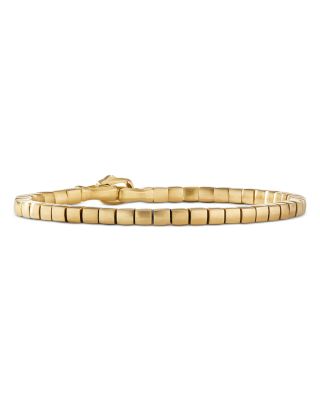 David Yurman - Men's 18K Yellow Gold Spiritual Beads Textured Square Link Bracelet