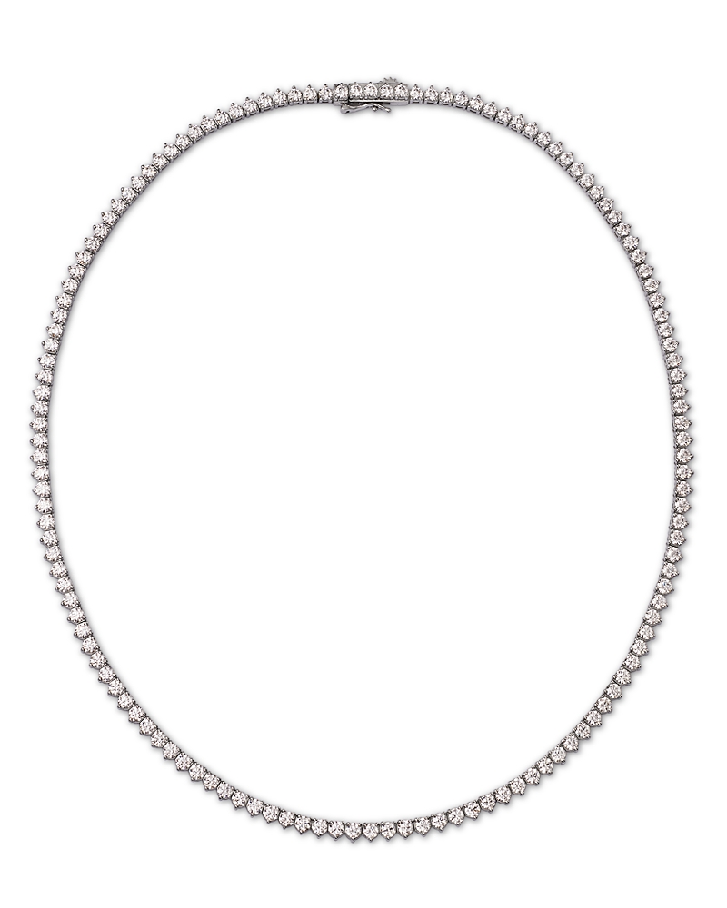 Bloomingdale's Fine Collection Certified Diamond Tennis Necklace in 14K White Gold, 10.0 tcw