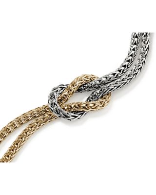 14K Yellow Gold & Sterling Silver Love Knot Bracelet, 7mm