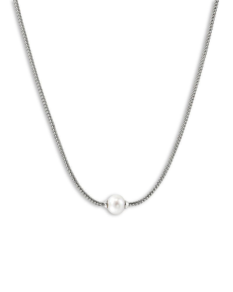 John Hardy Sterling Silver Jh Essentials Cultured Freshwater Pearl Solitaire Pendant Necklace, 16