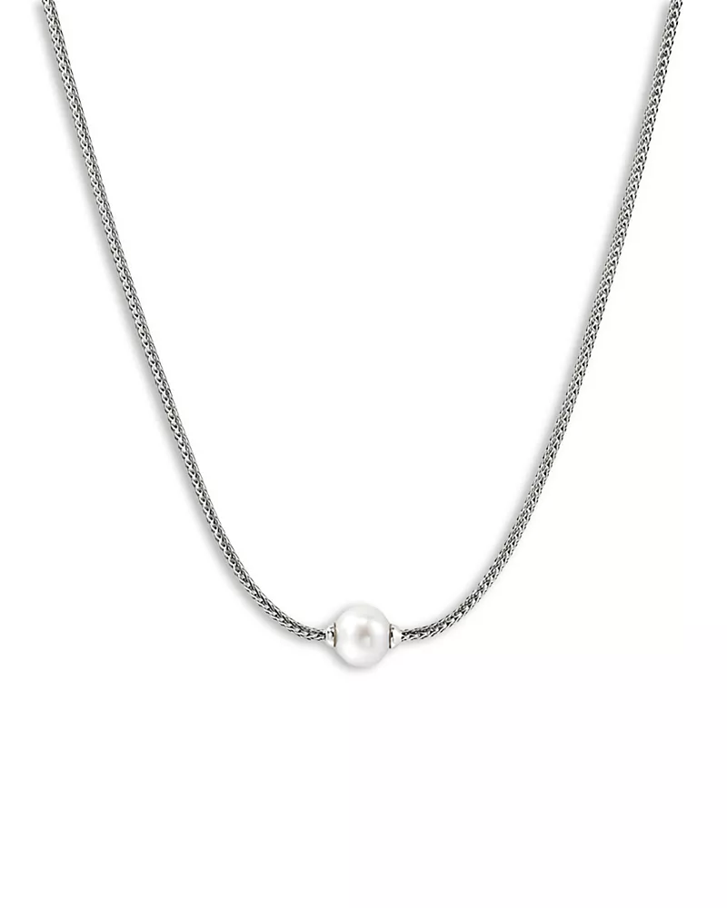 John Hardy Sterling Silver Jh Essentials Cultured Freshwater Pearl Solitaire Pendant Necklace, 16