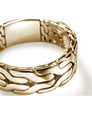 Men's 14K Yellow Gold Carved Chain Band Ring, 8mm