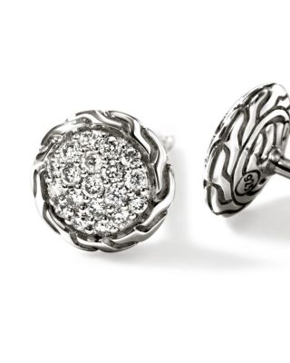 Sterling Silver JH Essentials Diamond Pav&eacute; Frame Stud Earrings