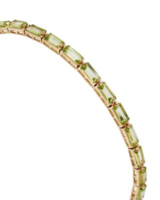 Peridot Baguette Statement Bracelet in 14K Yellow Gold