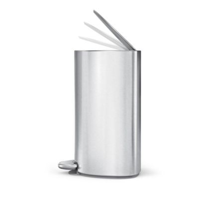 6 Liter Semi-Round Bathroom Trash Can with Liner Pocket