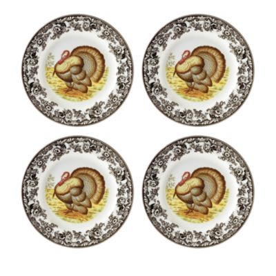 Woodland Turkey Salad Plate, Set of 4