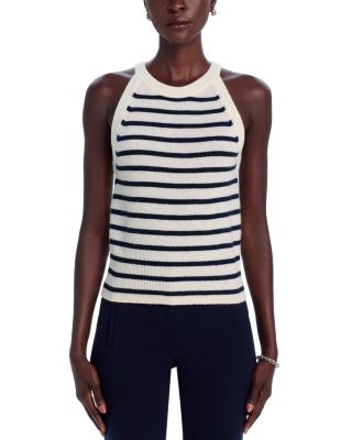 Myrick Striped Cashmere Sleeveless Top
