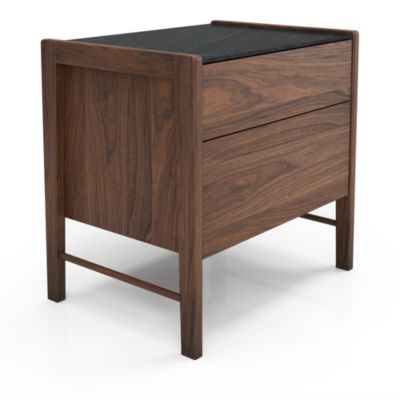 Frida Two Drawer Nightstand with Natural Stone