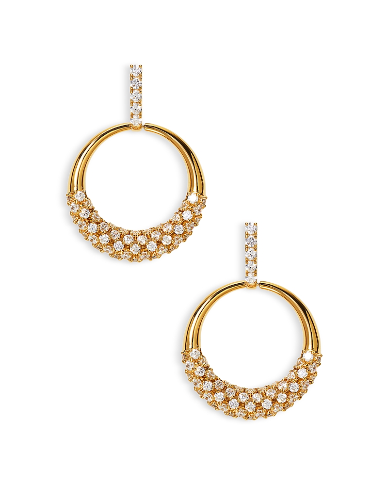 NADRI CUBIC ZIRCONIA JUNO DOORKNOCKER DROP EARRINGS