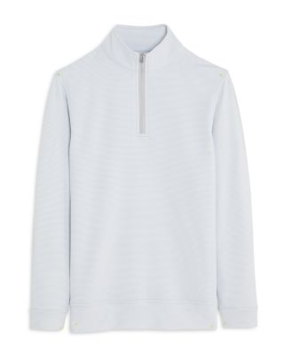Peter Millar - Boys' Perth Youth Sugar Striped Performance Quarter Zip Sweater - Big Kid