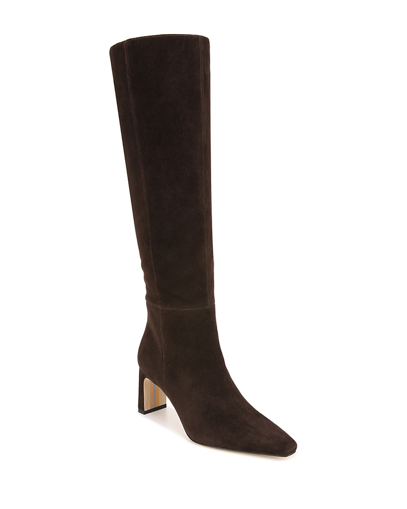 Sam Edelman Sylvia Womens Suede Tall Knee-high Boots In Chocolate