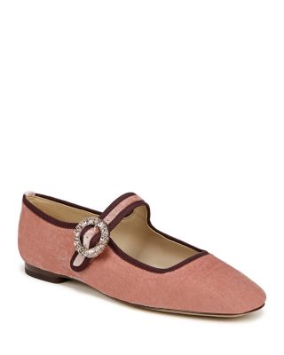 Sam Edelman - Women's Michaela Glow Square Toe Embellished Buckle Mary Jane Flats