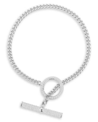 Aqua Pave Toggle Curb Chain Bracelet - Exclusive