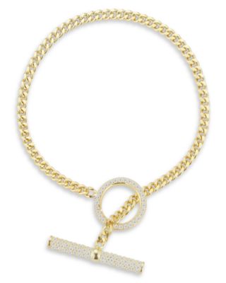 AQUA - Pav&eacute; Toggle Curb Chain Bracelet - Exclusive