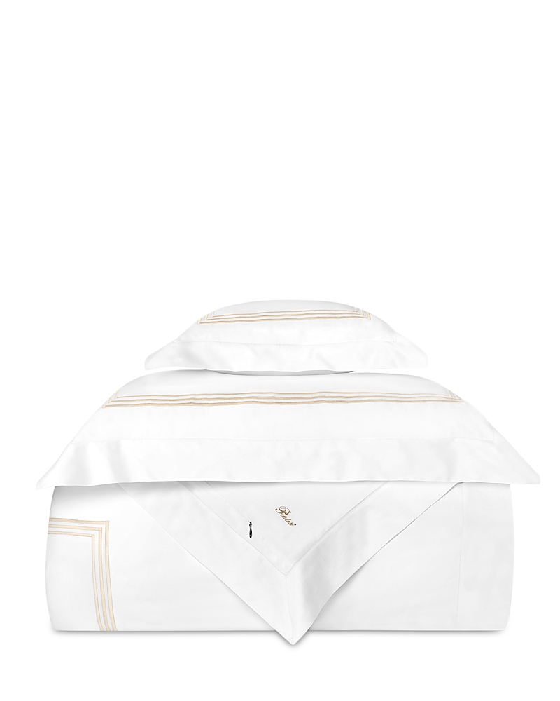 Pratesi Tre Righe Splendore Duvet Cover, King In White/beige