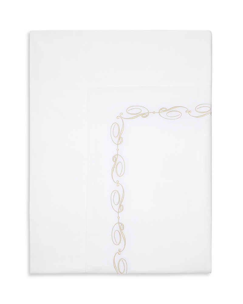 Pratesi Icona Flat Sheet, King In White/beige