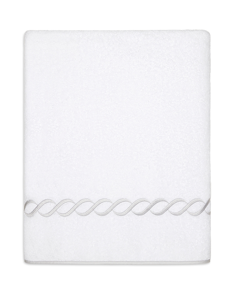 Pratesi Treccia Moderno Bath Sheet In White/sterling