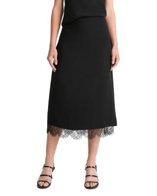 Vince - Lace Panelled Straight Skirt