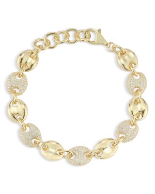 AQUA - Pav&eacute; Puff Mariner Link Bracelet - Exclusive