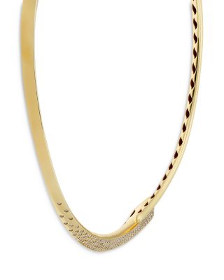 18K Yellow Gold Like Diamond Pav&eacute; Choker Necklace - Exclusive, Italy Campaign