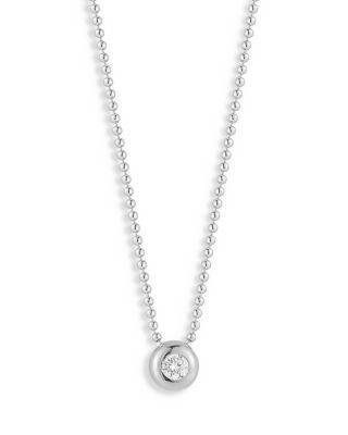 Aqua Cubic Zirconia Round Pendant Necklace, 16-18 - Exclusive