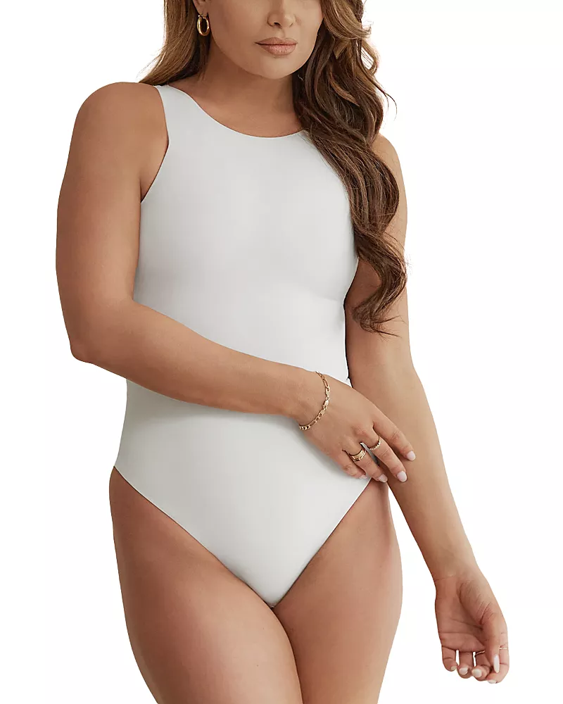 Pinsy High Neck Hourglass Shapewear Thong Bodysuit