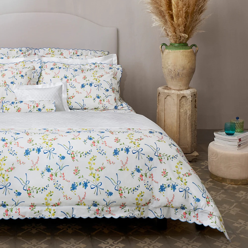 Pratesi Vivaio King Pillowcase Set In White/medium Blue