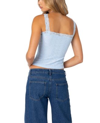 Virginia Lace Trim Eyelet Tank Top