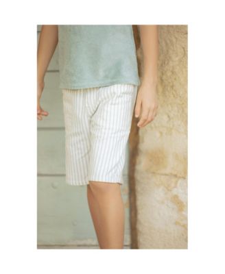 Boys' Sea Green Striped Shorts - Little Kid, Big Kid
