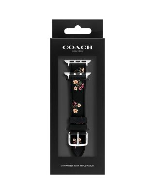 Apple Watch&reg; Floral Black Silicone Strap, 38/40/41mm