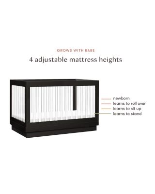 Harlow Acrylic 3 in 1 Convertible Crib with Toddler Bed Conversion Kit