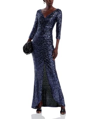 Akinari Gathered Sequin Gown - Exclusive