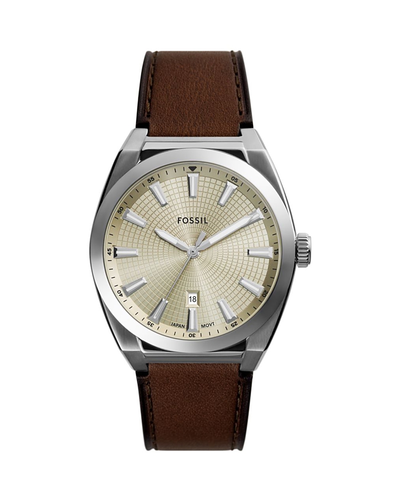 Fossil Men's Everett Champagne Dial Watch In Cream/brown