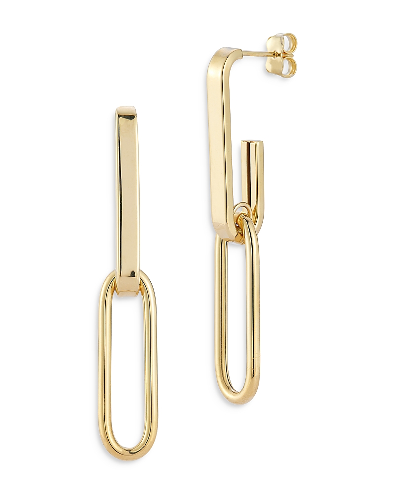 Bloomingdale's Elongated Link Drop Earrings In 14k Yellow Gold In Gold