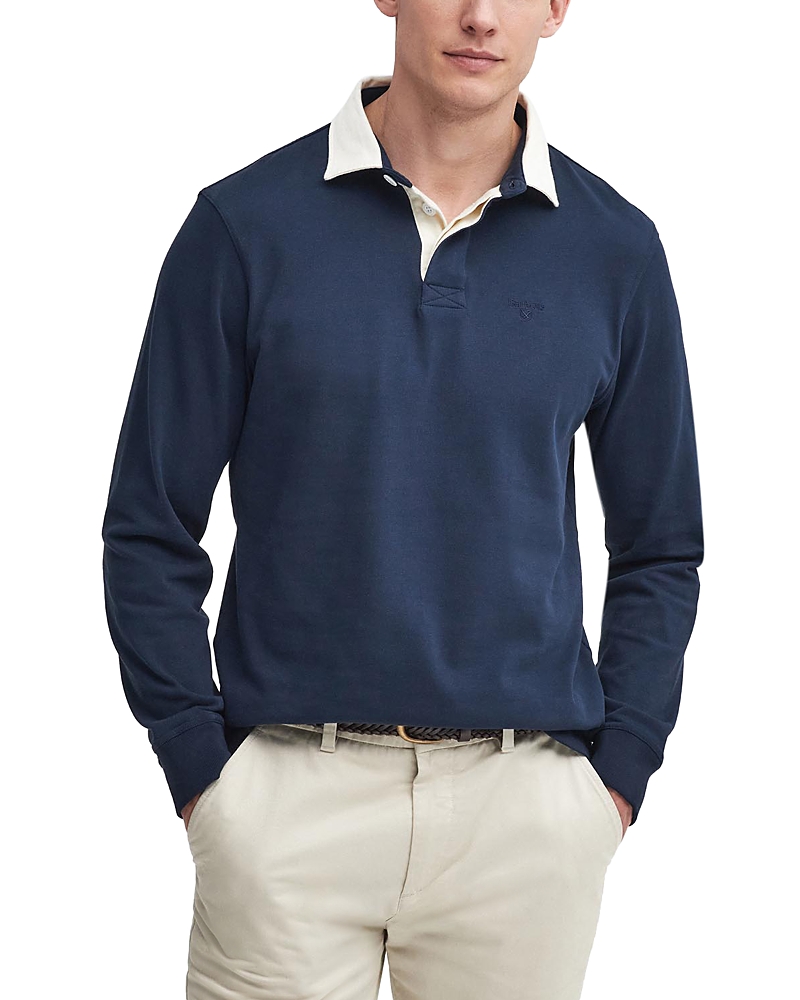 Barbour Howtown Long Sleeve Rugby Shirt In Blue