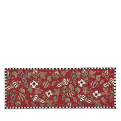 Mackenzie-Childs - Deck the Halls Red Beaded Table Runner