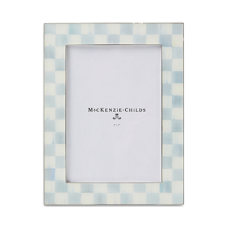 Mackenzie-childs Sterling Check Silver-plated Frame, 5" X 7" In Multi