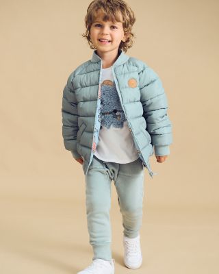 Huxbaby Boys' Construction Dinos Reversible Bomber Baby, Little