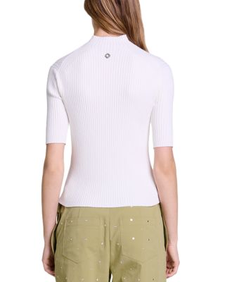Maude Rib Knit Short Sleeve Sweater