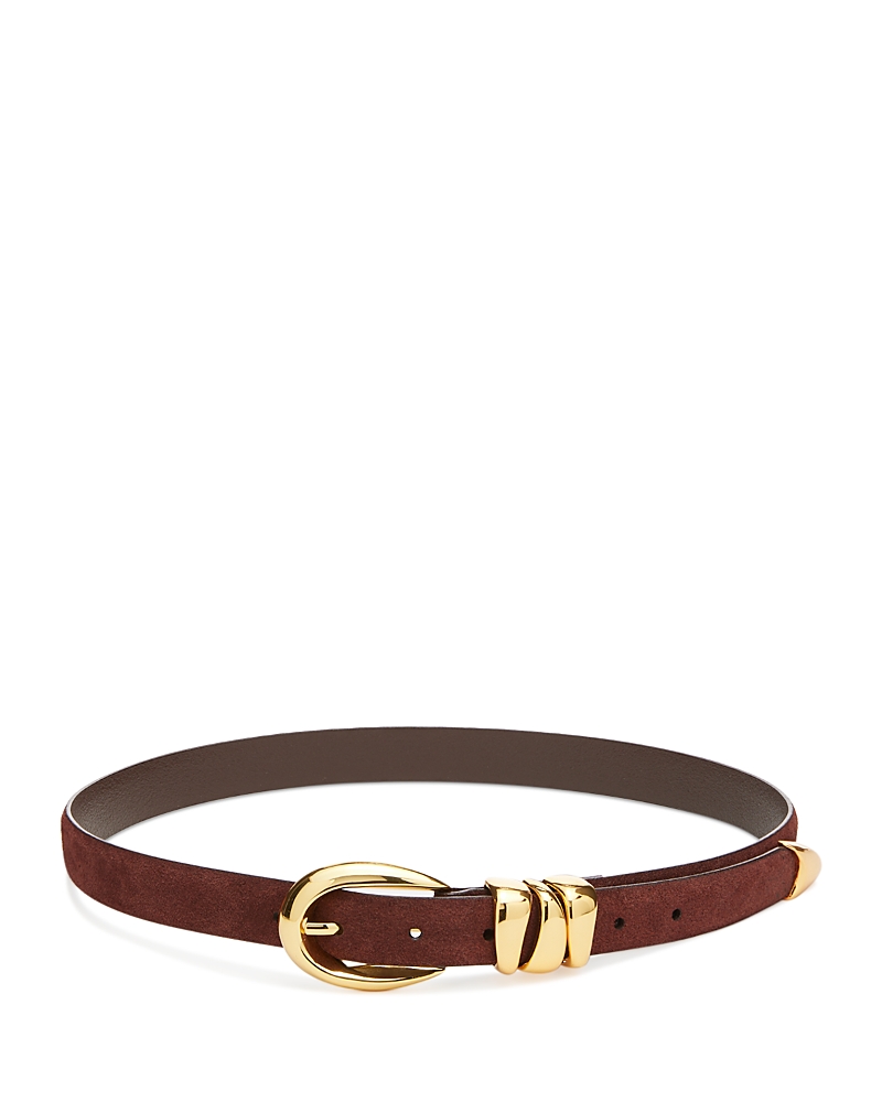 Madewell Triple Keeper Suede Belt In Brown