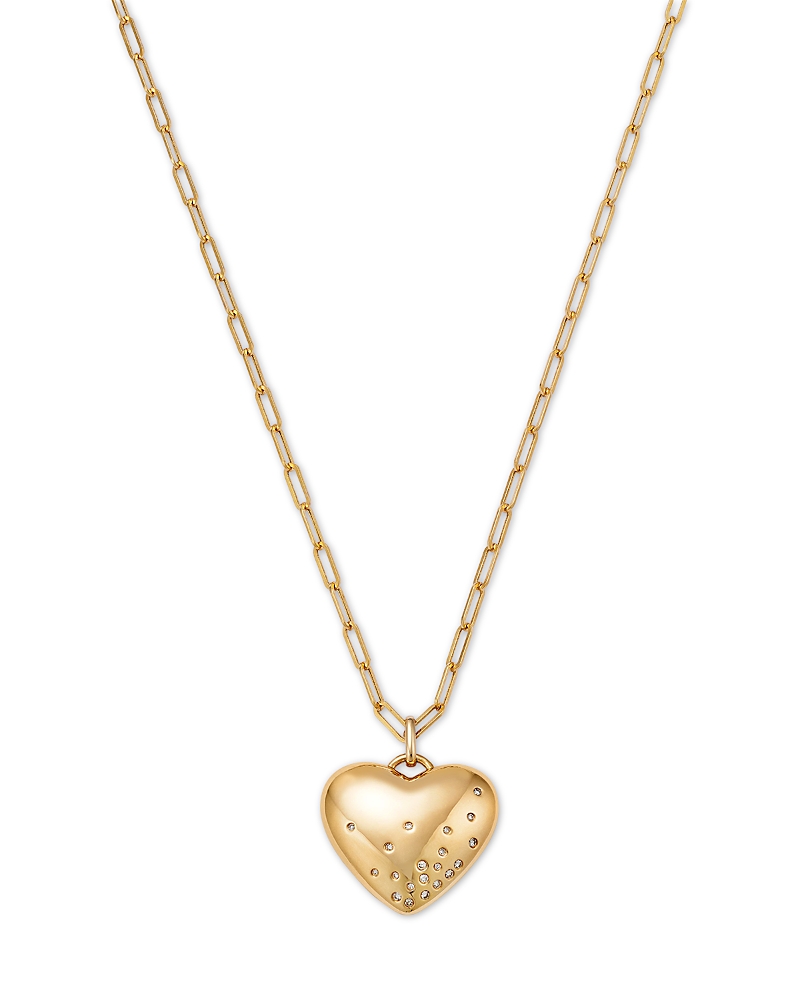 Bloomingdale's Fine Collection Diamond Scatter Puffed Heart Pendant Necklace in 14K Yellow Gold, 18
