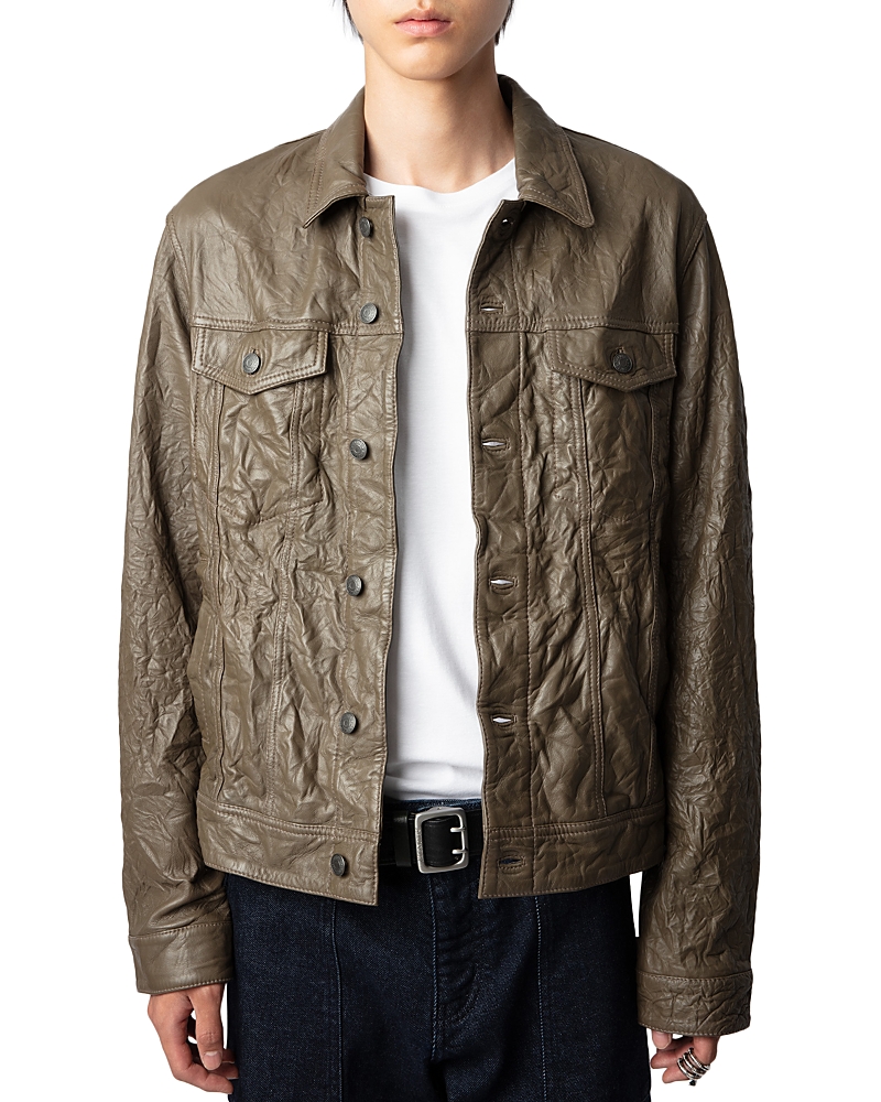 Zadig & Voltaire Base Crinkle Leather Shirt Jacket