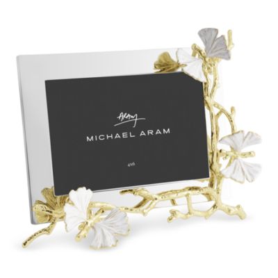 Butterfly Ginkgo Gold Reflective Frame, 4&amp;quot; x 6&amp;quot;