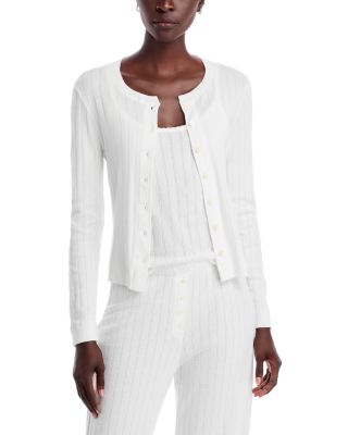 Pointelle Crewneck Cardigan