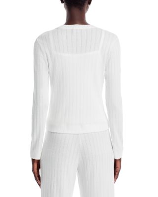 Pointelle Crewneck Cardigan