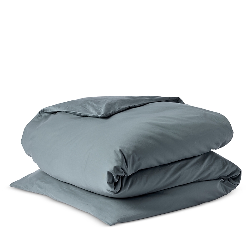 Coyuchi Cloud Soft 320 Thread Count Organic Cotton Sateen Duvet Cover In Gulf