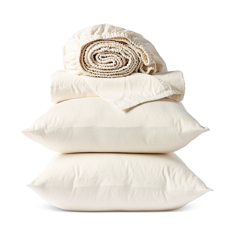 Coyuchi Cloud Soft 3 Piece Sateen Sheet Set, Twin In Undyed