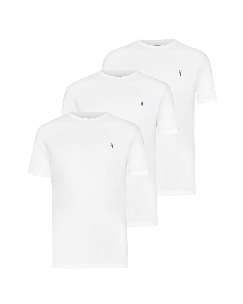 Allsaints Brace Brushed Cotton 3 Pack T-shirts In White
