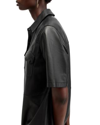 Rock Leather Shirt Dress
