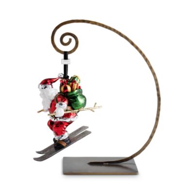 Skiing Santa Ornament